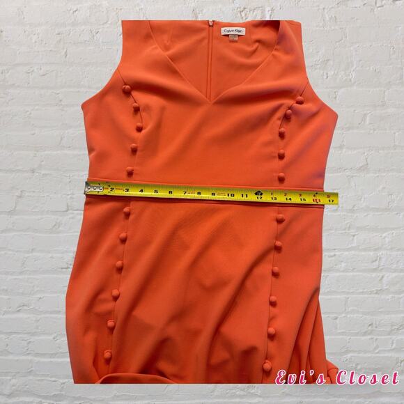 Calvin Klein Modern Essentials Porcelain Woman"s Midi Dress Coral Size 12 - Picture 10 of 12